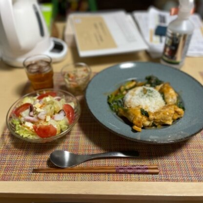 カルディのイエロータイカレーで作りました！美味しかったです！